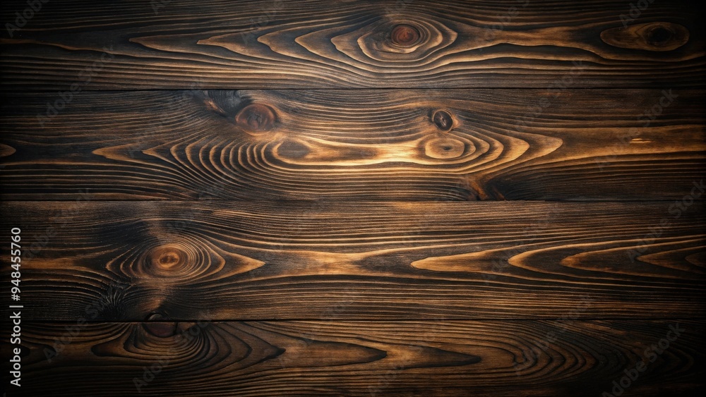Poster dark and moody abstract texture of wood against a black background