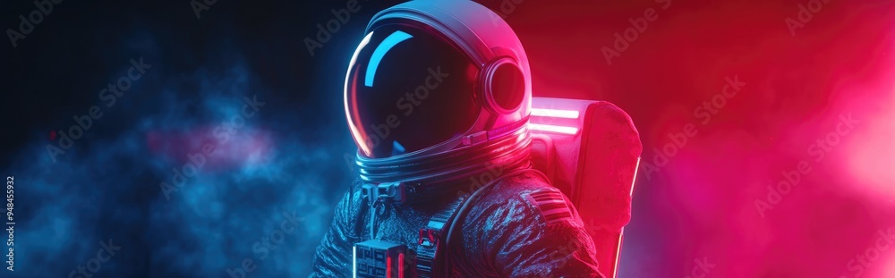 Leinwandbilder astronaut and space exploration theme in a 3d cartoon rendering