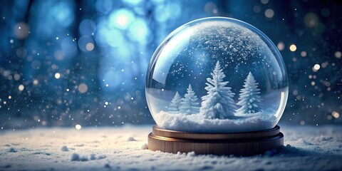 Empty snow globe with no snow or scene inside, clear glass globe