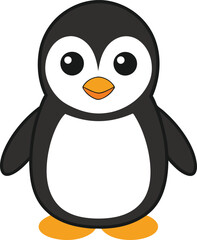 Fototapeta premium Creative penguin vector art with a penguin wearing a colorful scarf 