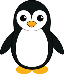 Penguin vector illustration featuring a penguin sliding on ice
