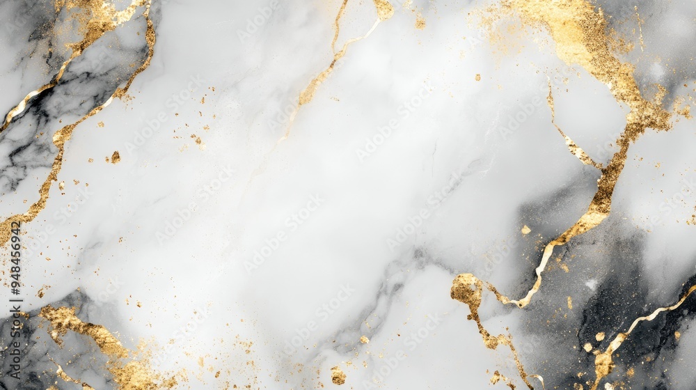 Fototapete marble-textured background with subtle gold accents, ideal for luxury cosmetic product advertisement