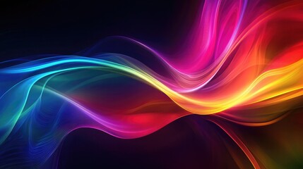 Vibrant multicolored abstract motion background Dynamic illustration of movement set against a dark backdrop