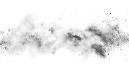 Freeze motion of white particles on a white background in a 3D cartoon rendering Abstract dust overlay texture from a powder explosion