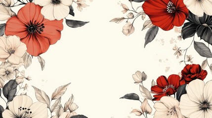 Floral background invitation card suitable for weddings thank you messages and save the date notices