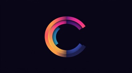 Fototapeta premium Modern Abstract Logo Featuring Letters C and H