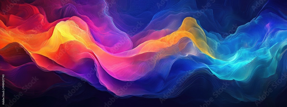 Aufkleber colorful abstract background in 3d cartoon rendering modern graphic art fractal artwork creative wav