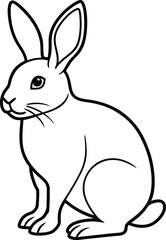 Lovely illustration of a rabbit sitting calmly 