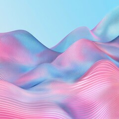 Abstract waves in pink and blue create a serene digital landscape, perfect for backgrounds and modern design projects.