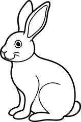 Calm rabbit sitting in a meadow illustration evoking warmth and comfort
