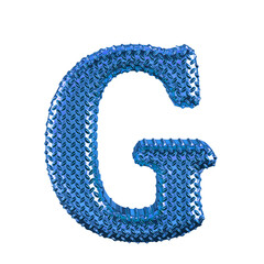 Blue ribbed symbol. letter g