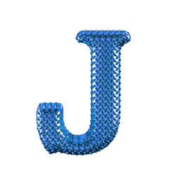 Blue ribbed symbol. letter j
