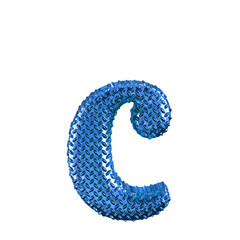 Blue ribbed symbol. letter c