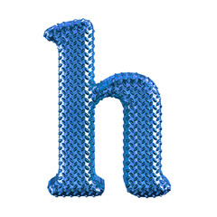 Blue ribbed symbol. letter h