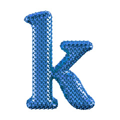 Blue ribbed symbol. letter k