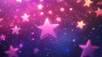 Galaxy background illustration featuring 3D cartoon rendering of stars and stardust Ideal for wallpaper or graphic design projects