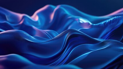 Fototapeta premium Futuristic background illustration featuring abstract blue waves perfect for design wallpaper