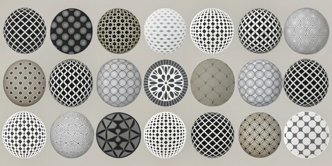 Geometric Cell Division: Precise shapes, orderly patterns, minimalistic lines, in a neutral color palette of black, white, and gray.