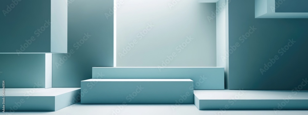 Aufkleber Elegant minimalistic geometric background 3D illustration and rendering