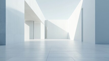 Obraz premium Minimalist White Background Abstract Architectural Concept 3D Render