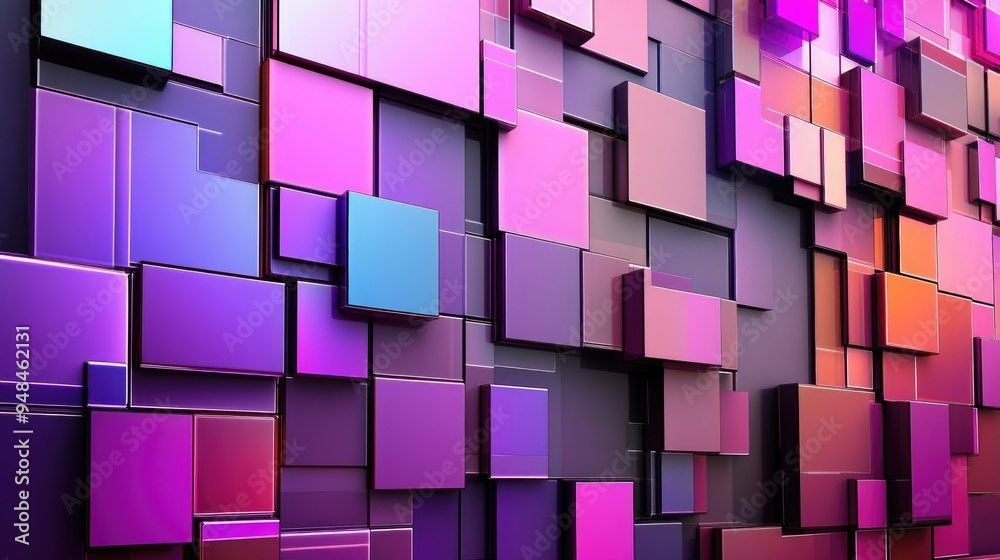 Poster vibrant abstract digital technology background featuring a pattern of repeating rectangles three dim