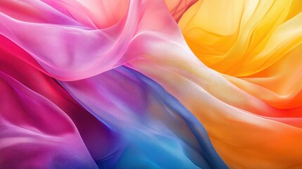 Obraz premium Abstract swirling silk strings in bright colors, set against a dynamic futuristic backdrop, creating a captivating and modern composition