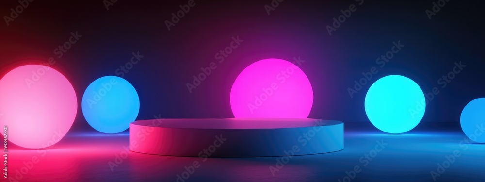 Aufkleber abstract mock up scene featuring geometric podium shapes for product display presentation and advert