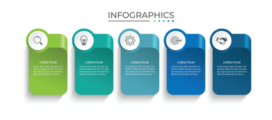 Presentation business infographic template with 5 options