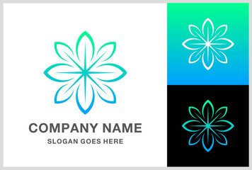 Geometric Circle Flowers Business Company Stock Vector Logo Design Template