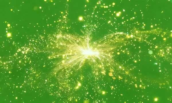 Glitter sparkles animated on a green screen, creating a sparkling and magical effect.