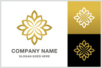 Geometric Circle Flowers Business Company Stock Vector Logo Design Template