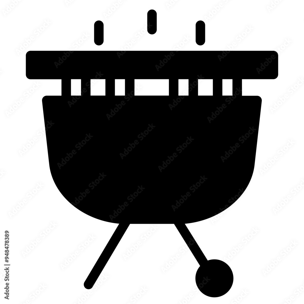 Wall mural bbq grill food glyph icon