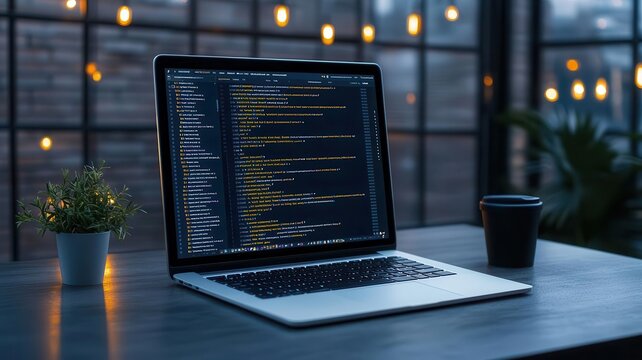 A code editor displaying a beautifully organized and color-coded HTML and CSS layout, photorealistic, hyper-resolution, clean and structured web development