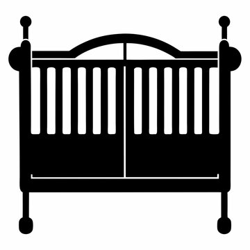 recommend clip art: Cot crib Black silhouette