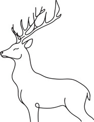 A deer  line art white background