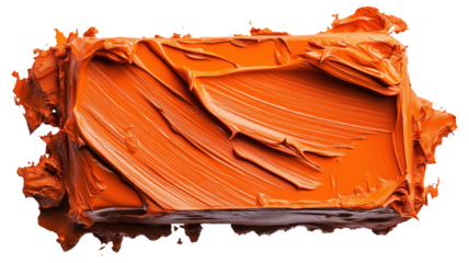 PNG Swatch of vibrant orange paint with thick texture