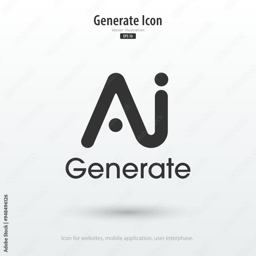 Aufkleber AI Generated icon. Generate symbol. Enter command text to generate ideas. Artificial intelligence technology concept. Icon element for app, website and interphase. Vector illustration.