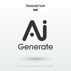 Fototapeta premium AI Generated icon. Generate symbol. Enter command text to generate ideas. Artificial intelligence technology concept. Icon element for app, website and interphase. Vector illustration.