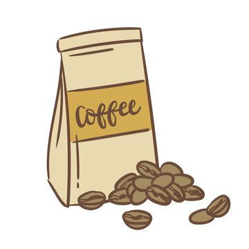 Retro Elements a Bag of Coffee Beans