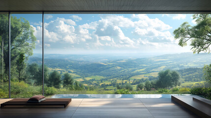 A beautiful view of a mountain range with a clear blue sky