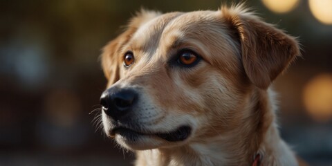 Close-up of a Cute Dog with a Curious Look.