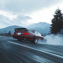 Fototapeta premium Engine performance for drifting on treacherous tracks 