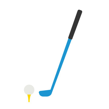 blue golf club and ball on tee clip art preview