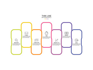 Infographic template. Concept 7 steps or options with marketing icons.