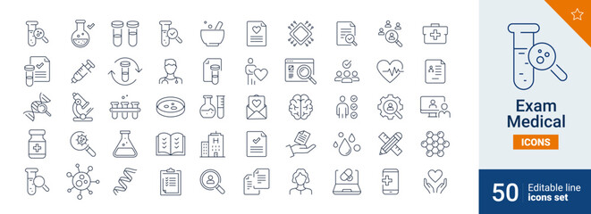 Exam icons Pixel perfect. Science, Laboratory, files, ...	
