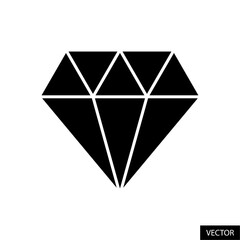 Diamond vector icon in glyph style design for website, app, UI, isolated on white background. Vector illustration.