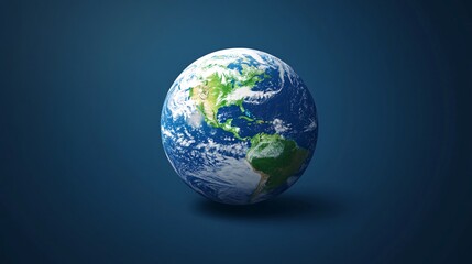 Fototapeta premium A minimalistic illustration of the planet Earth with green continents and blue oceans