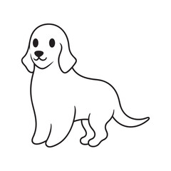 Cute Halloween Ghost dog Line Art