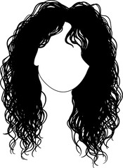 Girl with curly hair vector isolated avatar	