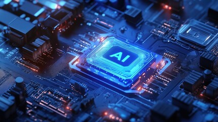 Fototapeta premium Advanced chip with a holographic 